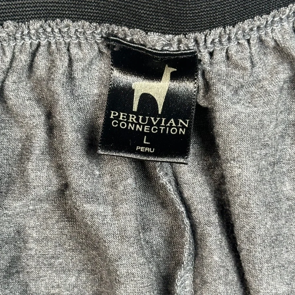 Peruvian Connection Modal Maxi Skirt Women Large Gray Knit Pockets Elastic Waist